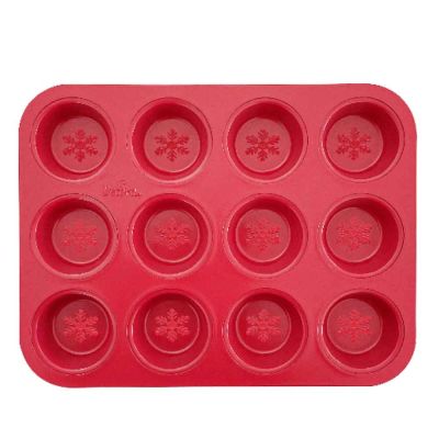 Teglia 12 muffin Ø5 cm Rosso Natale