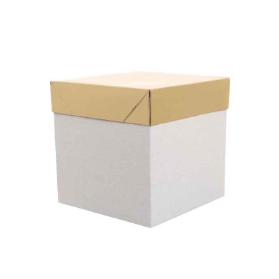 Scatola quadrata per panettone fondo automatico con coperchio dorato 20 x 20 x h 20 cm