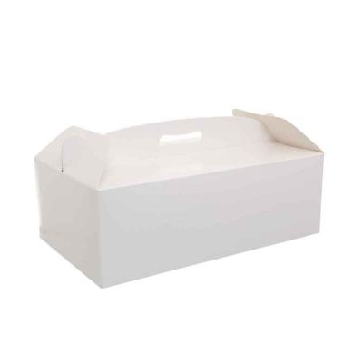Scatola rettangolare per torta con manico bianca 31 x 16 x h 12 cm