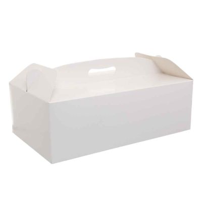 Scatola rettangolare per torta con manico bianca 36 x 21 x h 12 cm