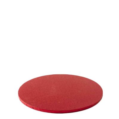 Cakeboard vassoio Sottotorta rotondo rivestito rosso Ø25 h 1,2 cm