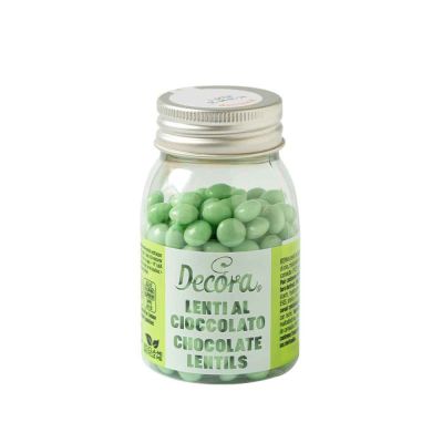 Mini Lenti di cioccolato verde chiaro per decorazione dolci 80 g Decora
