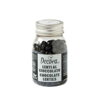 Mini Lenti di cioccolato nere per decorazione dolci 80 g Decora
