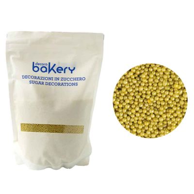 Perline di zucchero color oro per decorazione 1kg Bakery