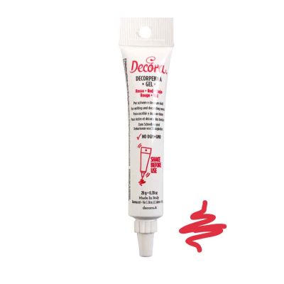 Decorpenna gel glitterato rosso 20g