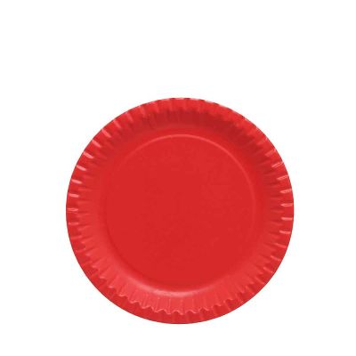 10 Piatti di carta rossi in cartoncino per feste DOpla Party Ø23 cm