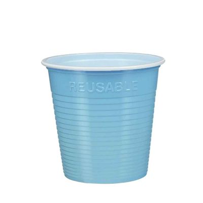 30 Bicchieri lavabili e riutilizzabili in plastica DOpla 230cc celeste
