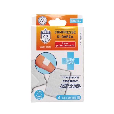 Compresse garza sterile in cotone confezionate singolarmente 18 x 40 cm