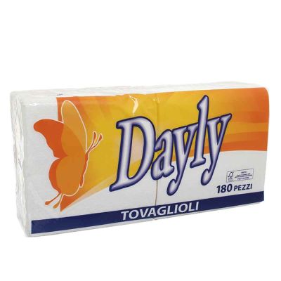 Confezione risparmio 180 Tovaglioli di carta 1 velo 16x16 cm bianco 