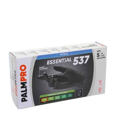 Guanti in nitrile nero Icoguanti Palmpro Essential 537 taglia S 6-6,5