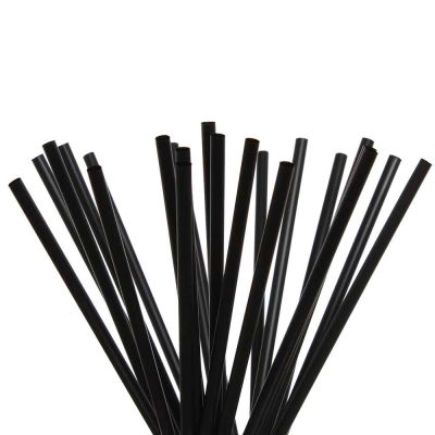 500 Cannucce nere per cocktail in PLA compostabile 21 cm Ø6 mm