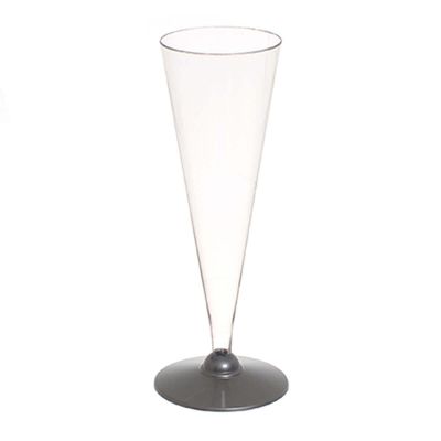 120 Flute in plastica monouso conici con base argento