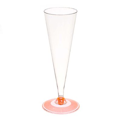 120 Flute in plastica monouso conici con base arancio fluo