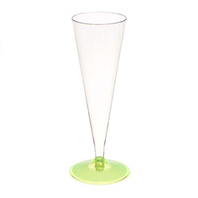 120 Flute in plastica monouso conici con base giallo fluo