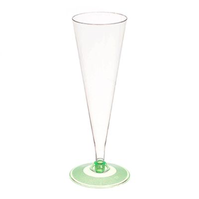 120 Flute in plastica monouso conici con base verde fluo
