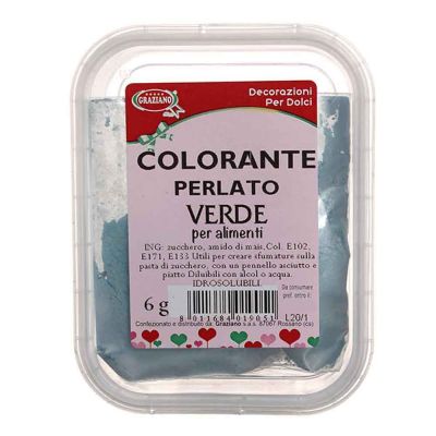 Colorante in polvere per alimenti verde perlato 6g Graziano