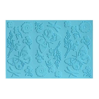 Tappetino in silicone celeste per pasta di zucchero farfalle