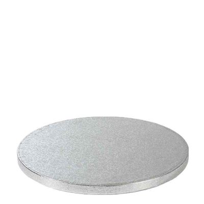 Cakeboard vassoio Sottotorta rotondo rivestito argento Ø35 h 1,2 cm 