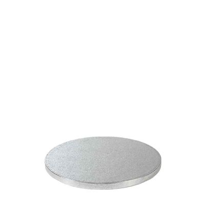 Cakeboard vassoio Sottotorta rotondo rivestito argento Ø22 h 1,2 cm 
