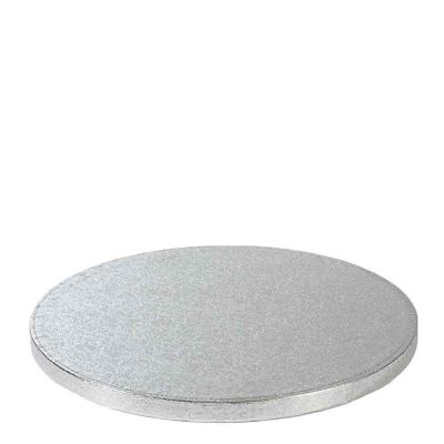 Cakeboard vassoio Sottotorta rotondo rivestito argento Ø38 h 1,2 cm 