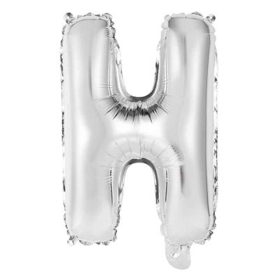 Palloncino Mylar Lettera H Argento Grande 40″ 101 cm