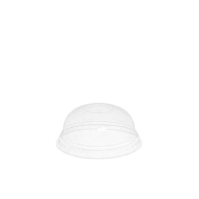 50 Coperchi compostabili a cupola senza foro PLA trasparente Ø7,8 h3,3cm