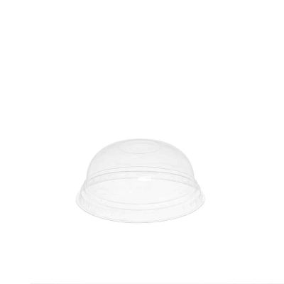 50 Coperchi compostabili a cupola senza foro PLA trasparente Ø8,5 h4,2cm