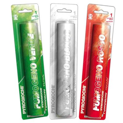 Set di 3 fumogeni Pyrogiochi colori Italia rosso bianco e verde