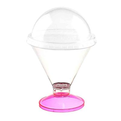 Coppe gelato con coperchio Malibù fucsia fluo