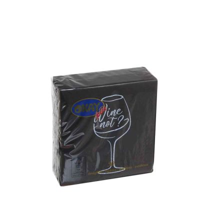 50 Tovaglioli di carta neri 25x25 Wine not