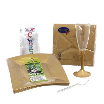 Set da dolce lusso quadrato oro