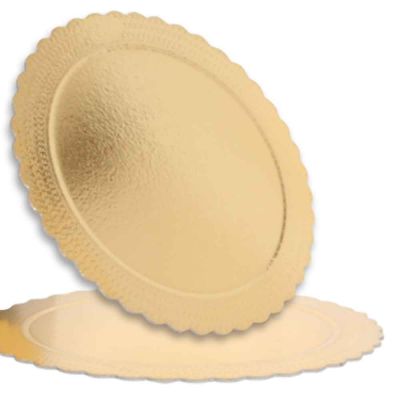 Cakeboard vassoio Sottotorta rotondo rivestito oro Ø30 h 1,2 cm Decora