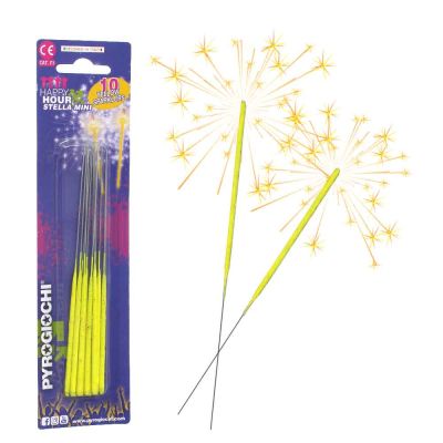 10 stelline scintillanti capodanno Mini colorate Gialle 15,5 cm