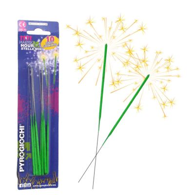 10 stelline scintillanti capodanno Mini colorate Verdi 15,5 cm