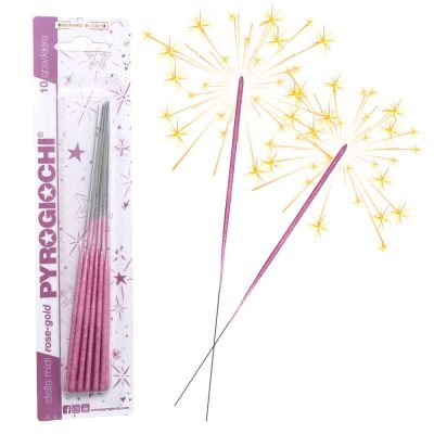 10 stelline scintillanti capodanno Midi colorate oro rosa 17 cm