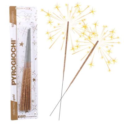10 stelline scintillanti capodanno Midi colorate oro 17 cm