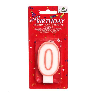 Candeline numero 0 rosa- confezione