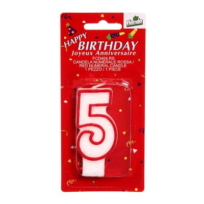 Candeline numero 5 rosso - confezione