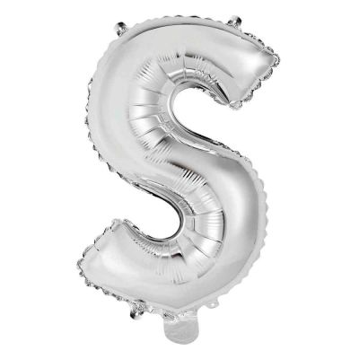 Palloncino Mylar Lettera S Argento Grande 40″ 101 cm