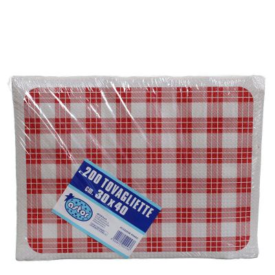 Confezione tovagliette americane usa e getta Astor 30x40 scozzese rosso