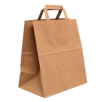 200 Shopper buste in carta avana tinta unita con manici 27x16 h29 cm