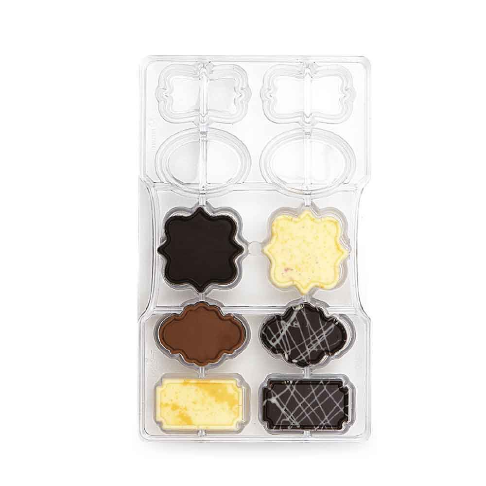 Stampo 10 cioccolatini targhe varie forme in policarbonato - PapoLab