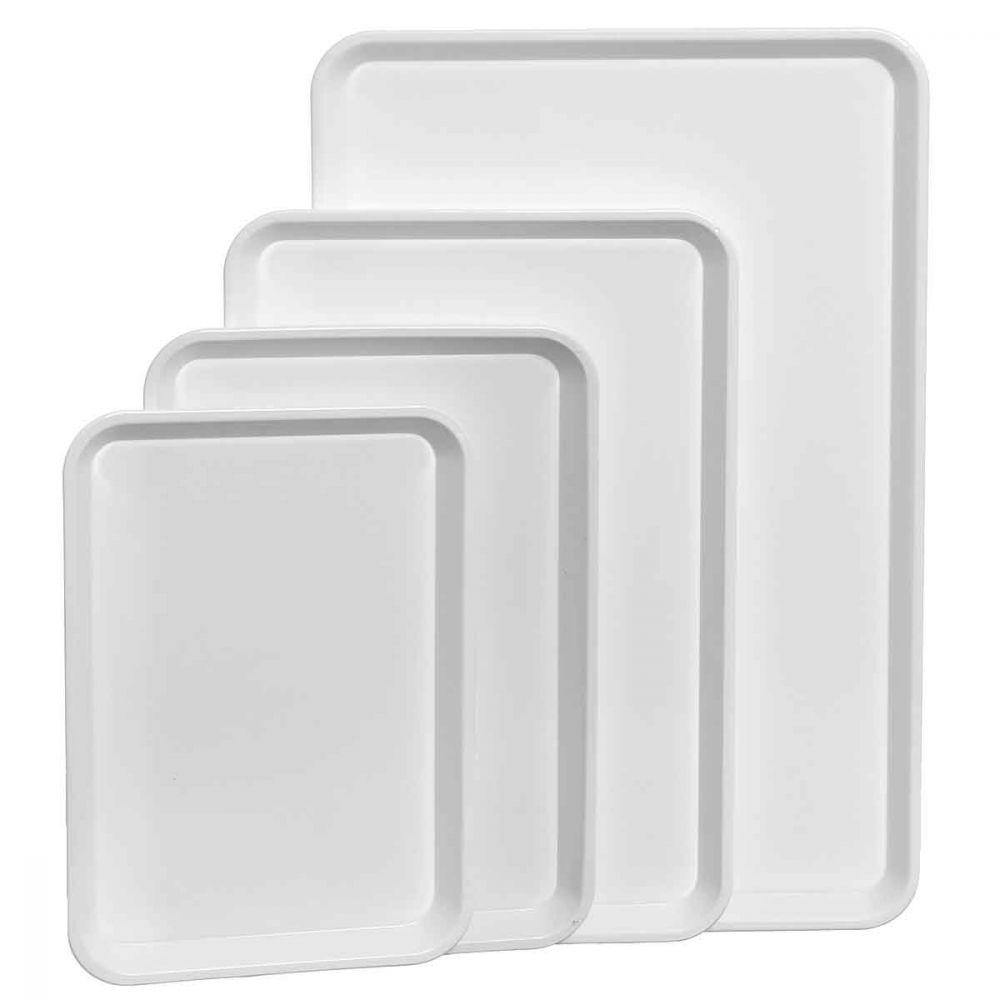 VASSOIO RETTANGOLARE IN PLASTICA BIANCO 53 X 24 X 3