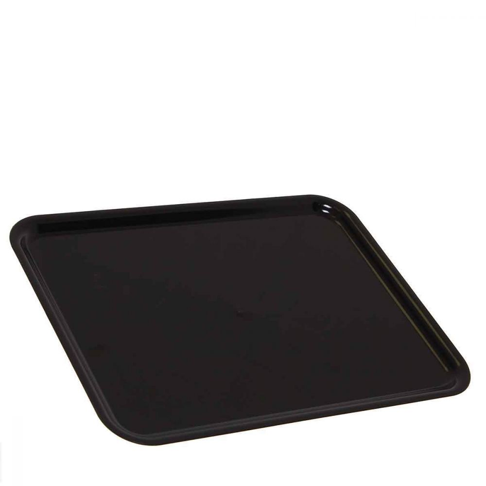 Vassoio di Plastica Ottagonale Nero 36x24 cm (50 Pezzi)