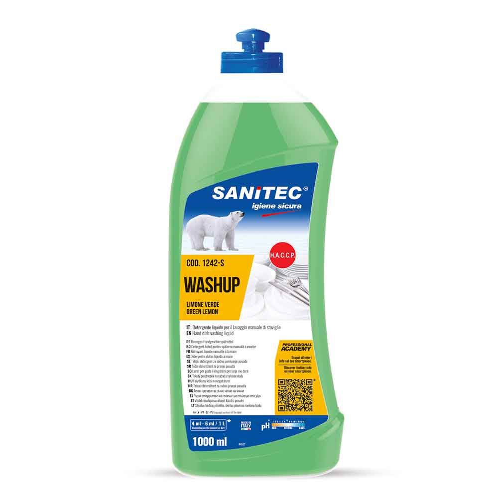 Washup Limone sapone piatti lavaggio a mano Sanitec 1 L - PapoLab