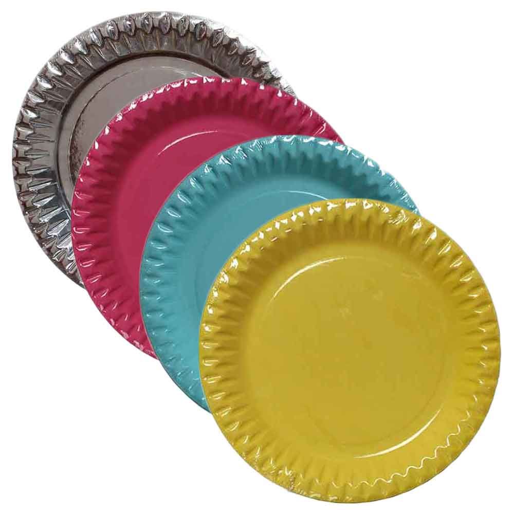 rotondi verde ognuno con 6 X blu per alimenti rosa 36 piatti di carta Ø 18 cm lilla e rosa a pois Colorati giallo rivestiti 