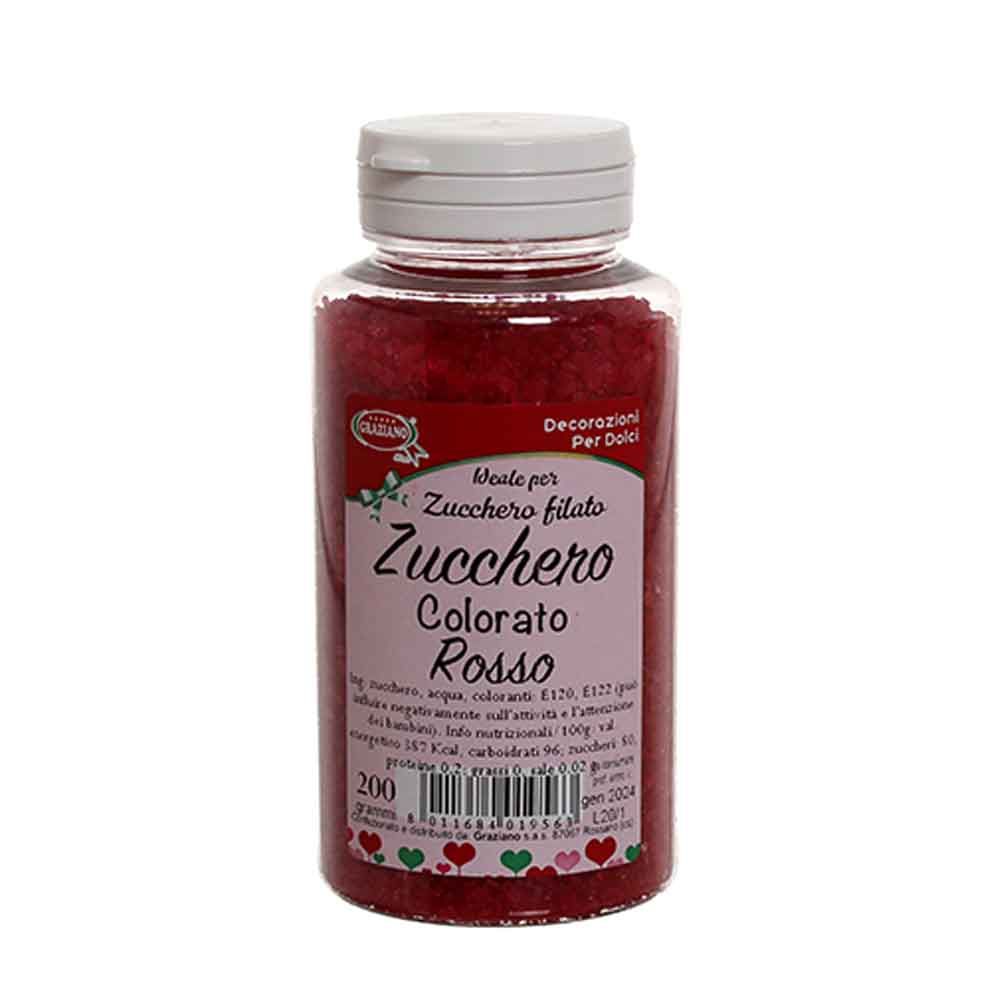 Zucchero colorato rosso 200 g decorazioni zucchero filato - PapoLab