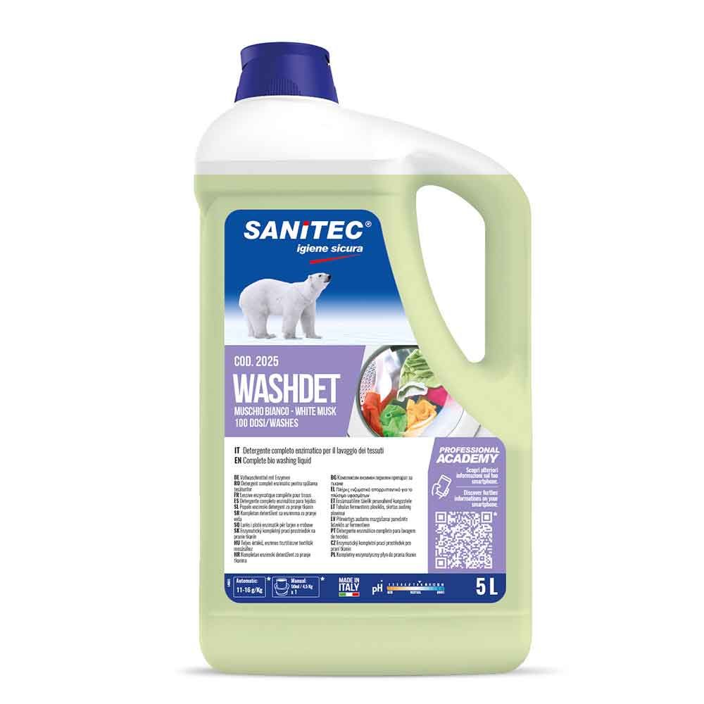 Detersivo lavatrice Washdet Muschio Bianco Sanitec 5 L - PapoLab