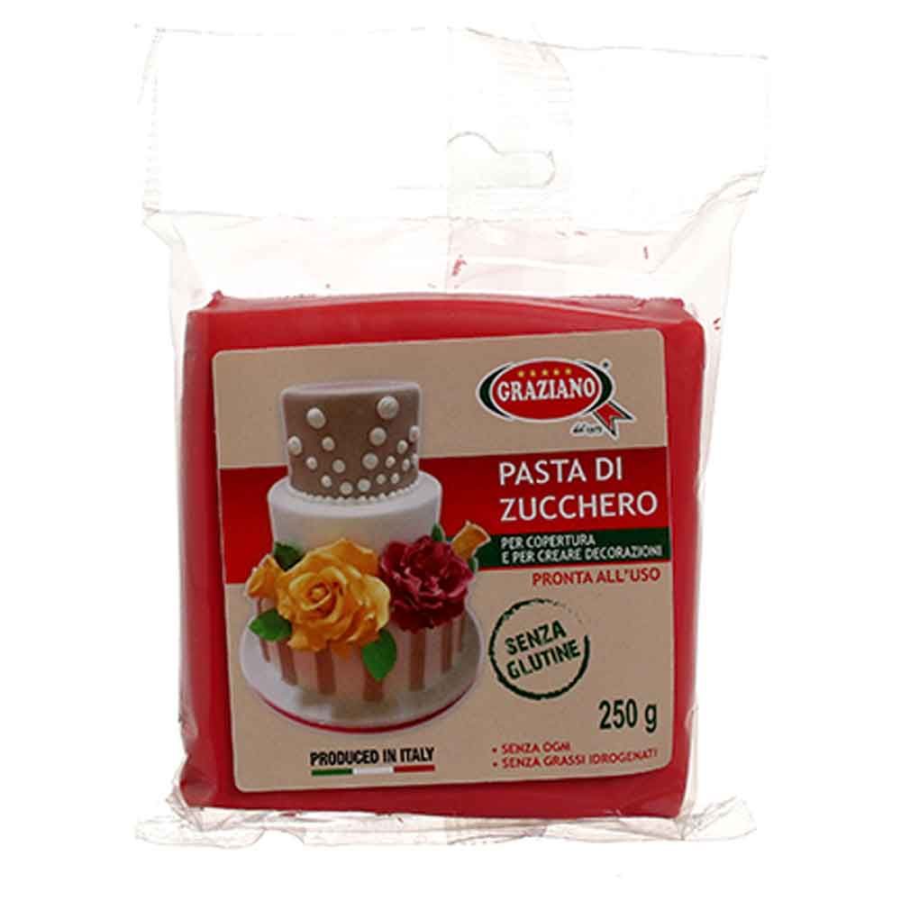 Pasta di zucchero rossa per copertura 250 g senza glutine - PapoLab
