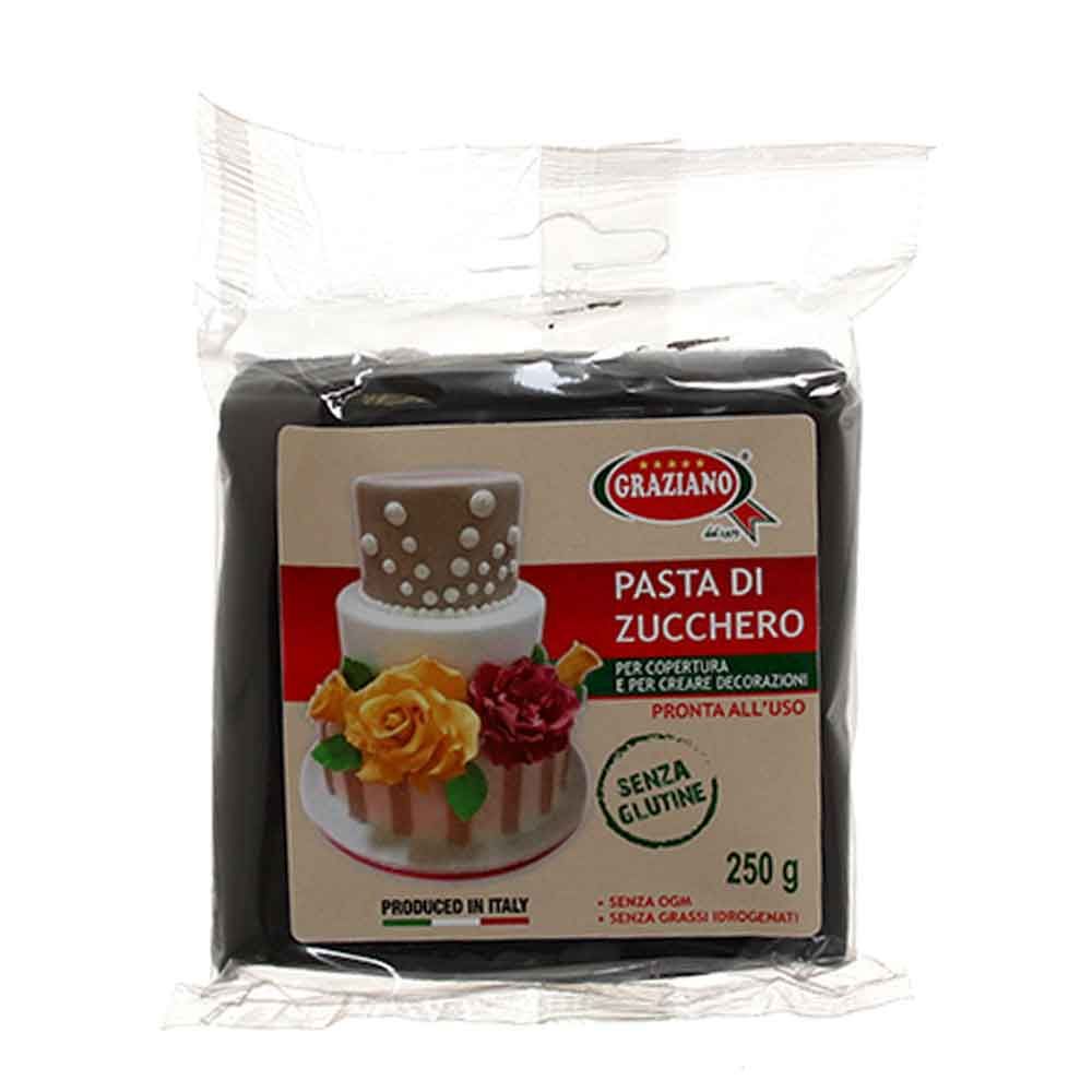 Pasta di zucchero nera per copertura 250 g senza glutine - PapoLab